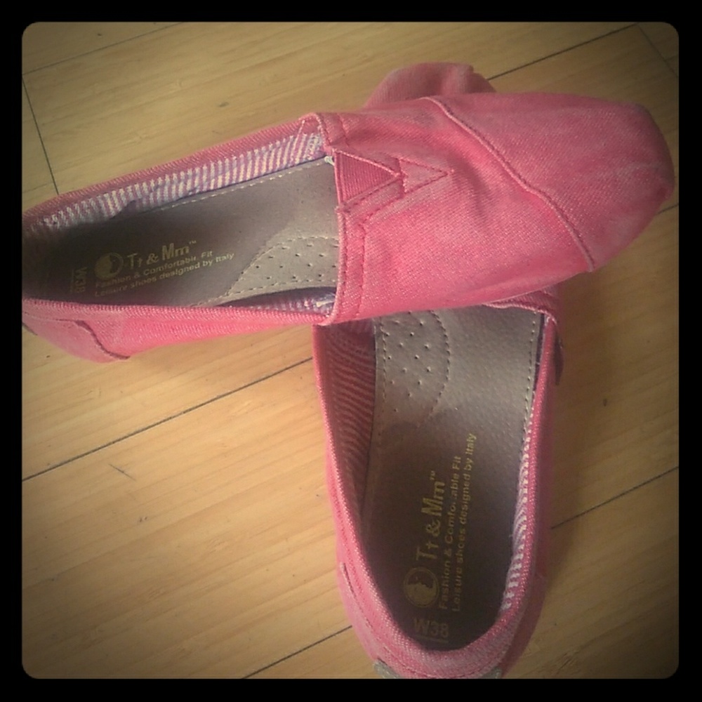 Red slip ons